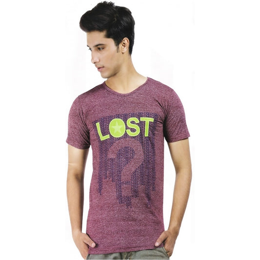 Amfyn Mens Hosiery Printed Men Tshirts (Maroon, XS)