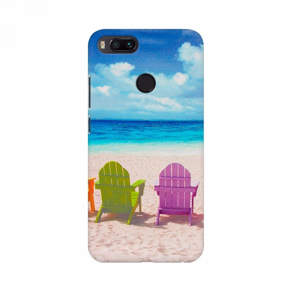 Empty Ocean and Colorful Chairs Mobile Case Cover