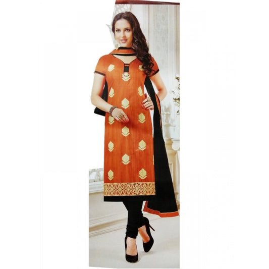 Amfyn Womens Cotton Regular Unstitched Salwar-Suit Material With Dupatta (Dark Orange, 2 mtr)