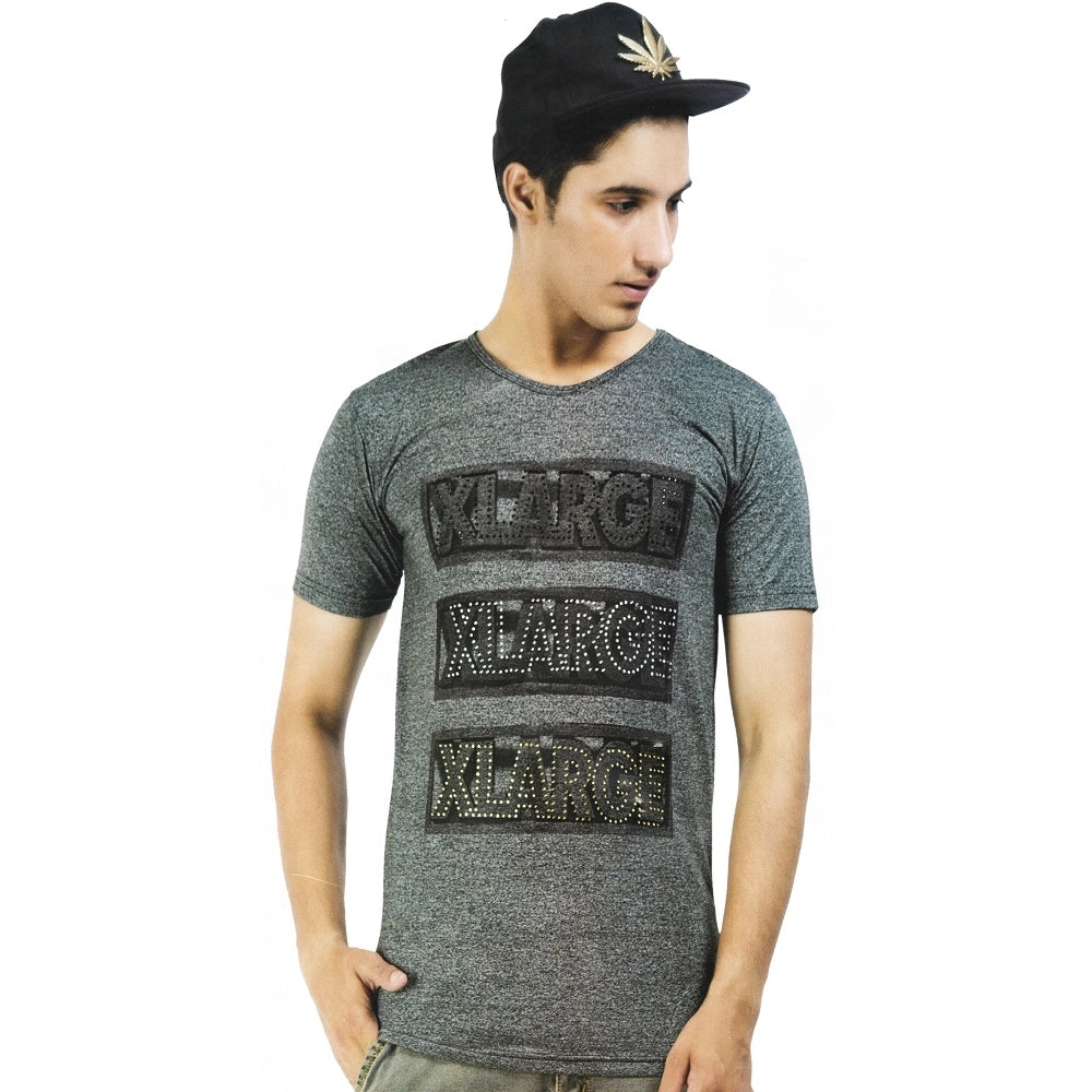 Amfyn Mens Hosiery Printed Men Tshirts (Dark Grey, XS)