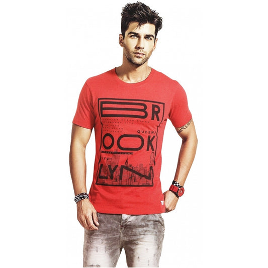 Amfyn Mens Hosiery Printed Men Tshirts (Red, S)