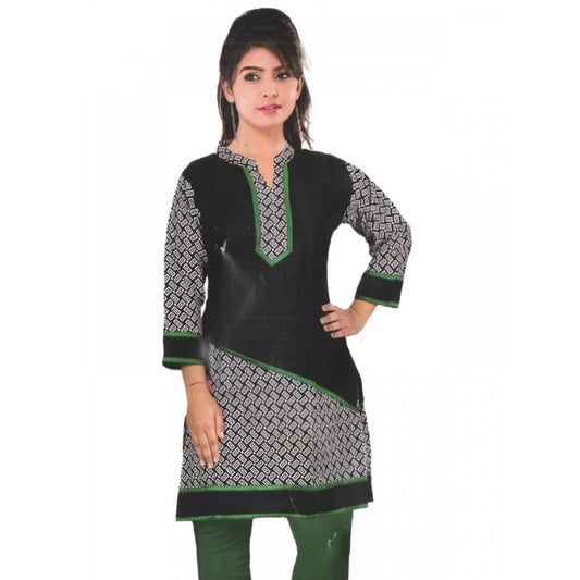 Amfyn Women's Cotton Kurtis (Black, Green, L)