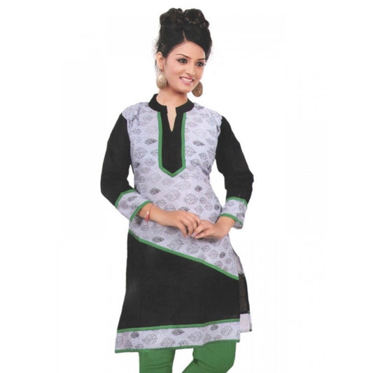 Amfyn Women's Cotton Kurtis (Green, Black, L)