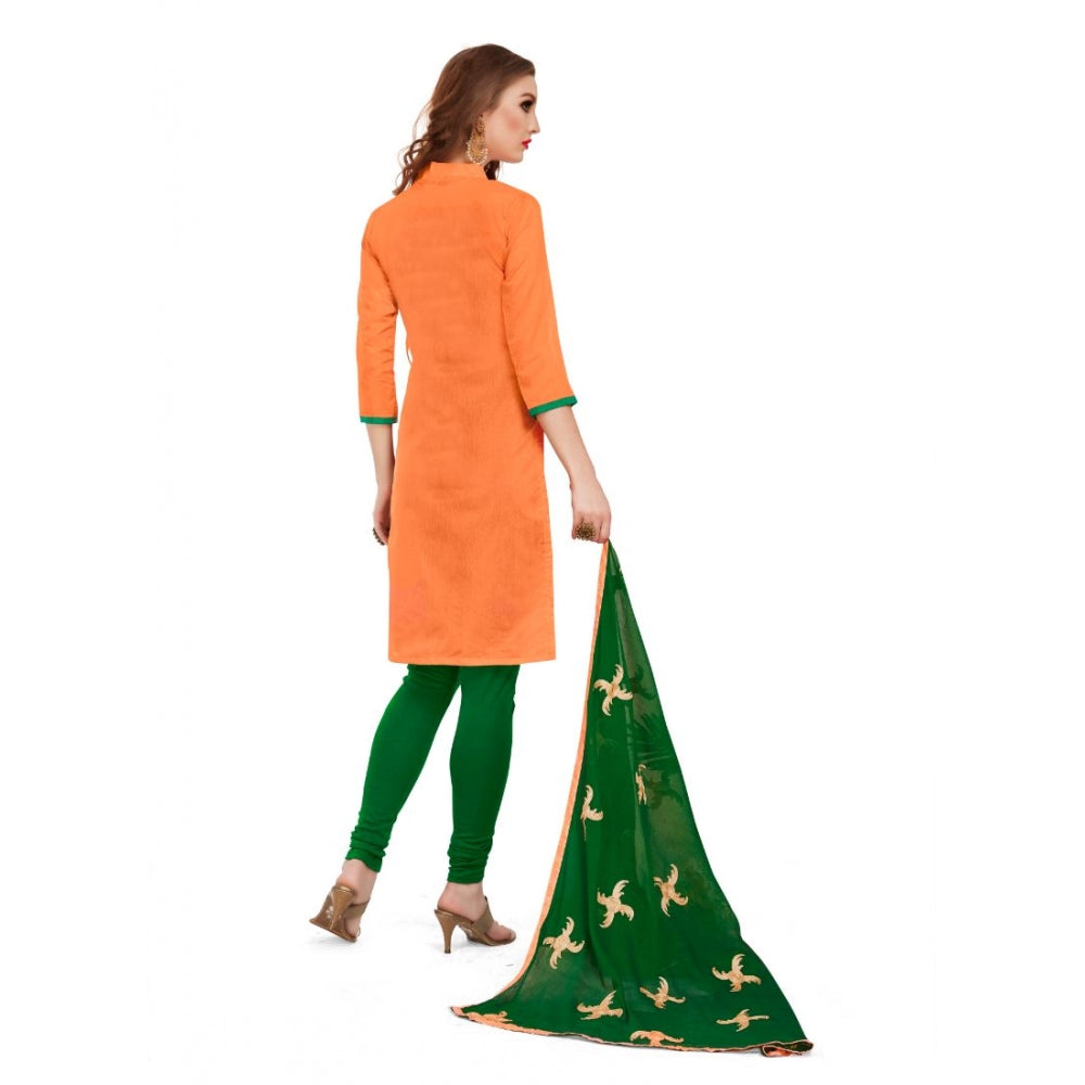 Amfyn Women's Banarasi Jacquard Unstitched Salwar-Suit Material With Dupatta (Oranage, 2-2.5mtrs)