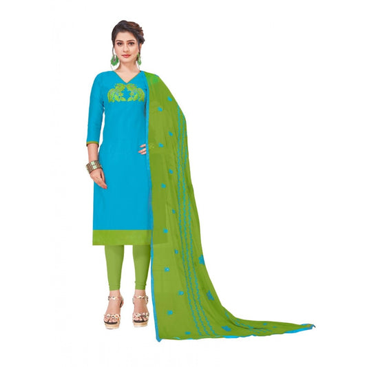 Amfyn Women's Modal Silk Unstitched Salwar-Suit Material With Dupatta (Sky Blue, 2-2.5mtrs)