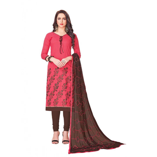 Amfyn Women's Slub Cotton Unstitched Salwar-Suit Material With Dupatta (Pige , 2-2.5mtrs)