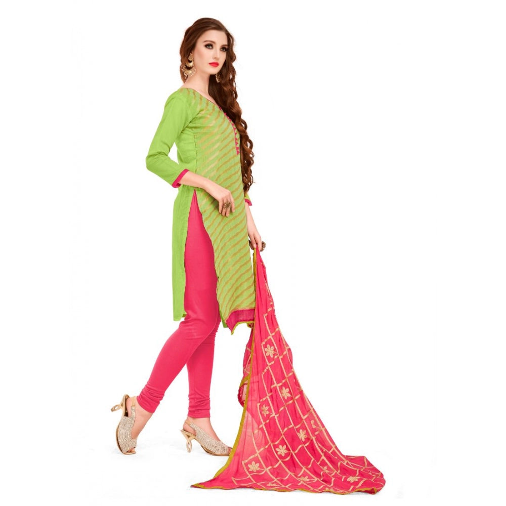 Amfyn Women's Banarasi Jacquard Unstitched Salwar-Suit Material With Dupatta (Green, 2-2.5mtrs)