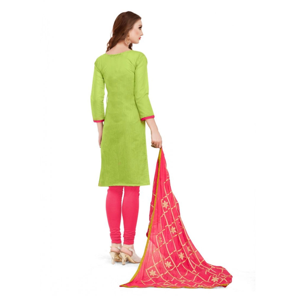 Amfyn Women's Banarasi Jacquard Unstitched Salwar-Suit Material With Dupatta (Green, 2-2.5mtrs)