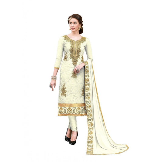 Fashion Women's Chanderi Cotton Unstitched Salwar-Suit Material With Dupatta (Multi, 2-2.5mtrs)