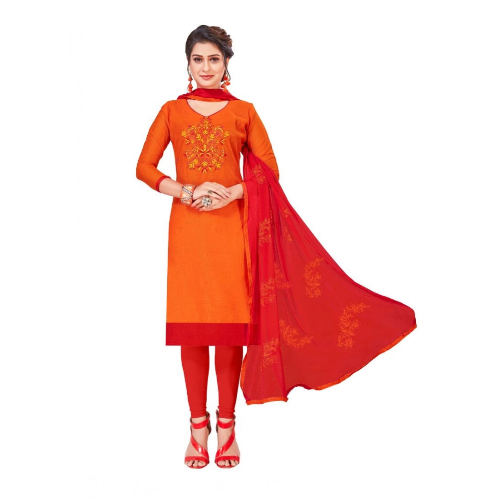 Amfyn Women's Modal Silk Unstitched Salwar-Suit Material With Dupatta (Oranage, 2-2.5mtrs)