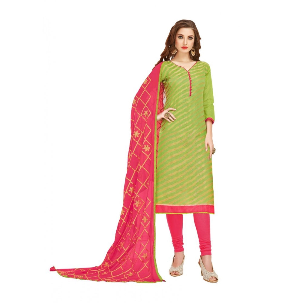 Amfyn Women's Banarasi Jacquard Unstitched Salwar-Suit Material With Dupatta (Green, 2-2.5mtrs)