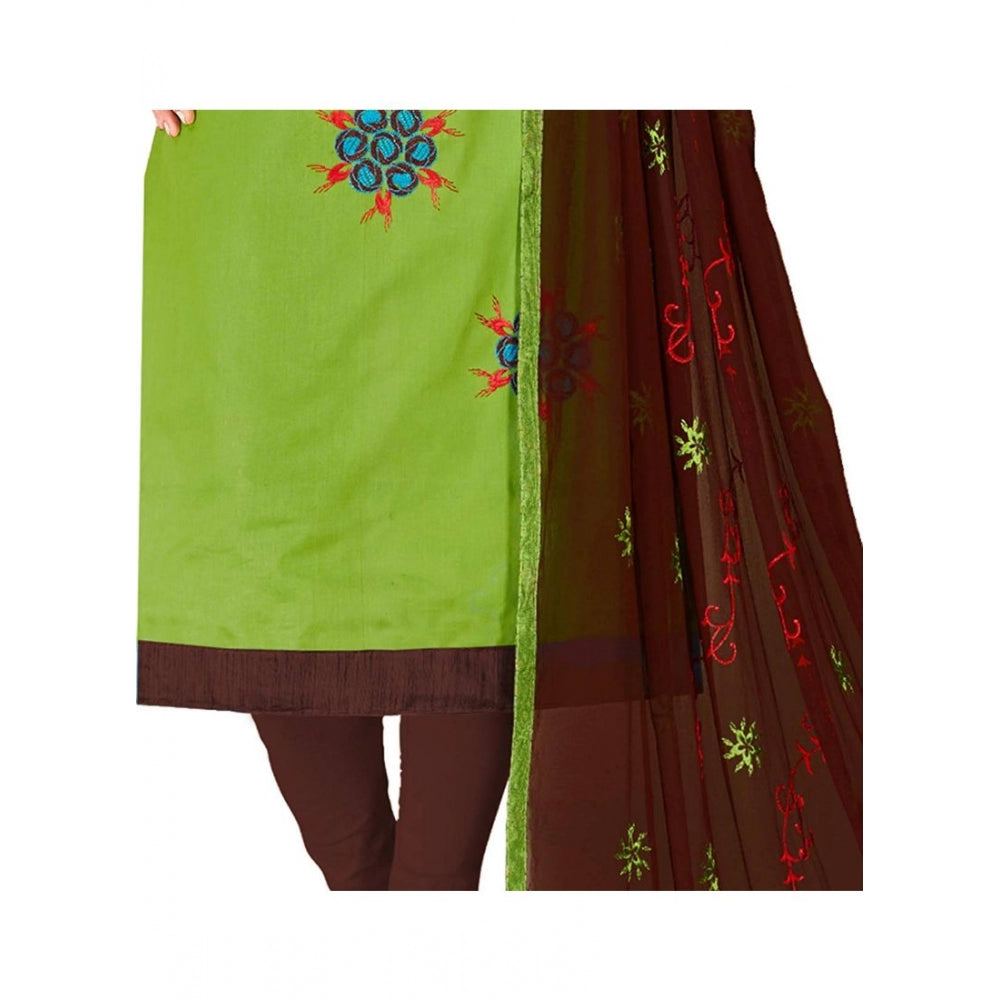 Amfyn Women's Glaze Cotton Unstitched Salwar-Suit Material With Dupatta (Green, 2 Mtr)