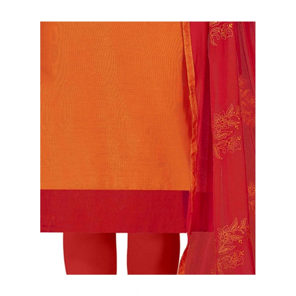 Amfyn Women's Modal Silk Unstitched Salwar-Suit Material With Dupatta (Orange, 2 Mtr)