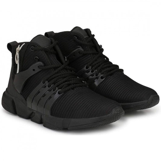 Fashion Men Black Color Mesh Material Casual Sports Shoes