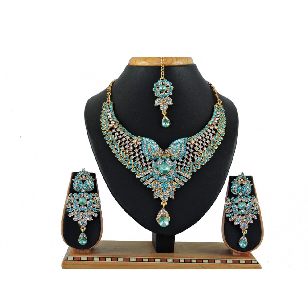 Amfyn Women's Alloy Necklace set (Turquoise)