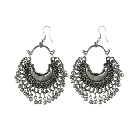 Fashion Women's Alloy, silver Plated Hook Dangler Hanging Earrings-Silver