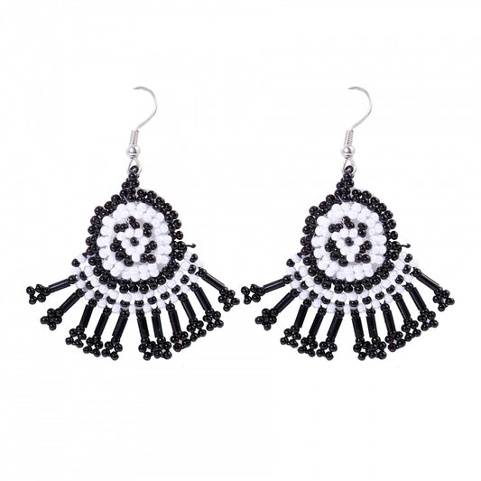 Fashion Women's Alloy, Thread Hook Dangler Hanging Earrings-Black