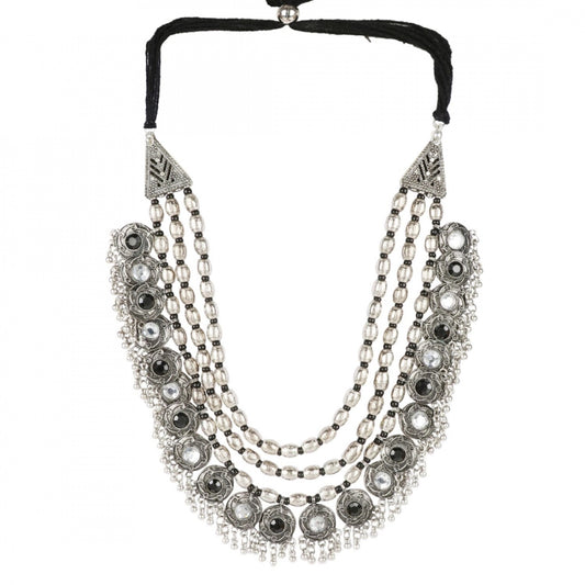 Afghani Designer Turkish Style Vintage Silver Oxidised Necklace