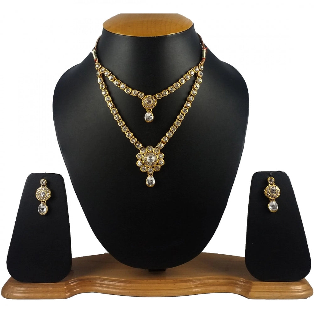 Traditional Gold Plated Kundan Necklace Set