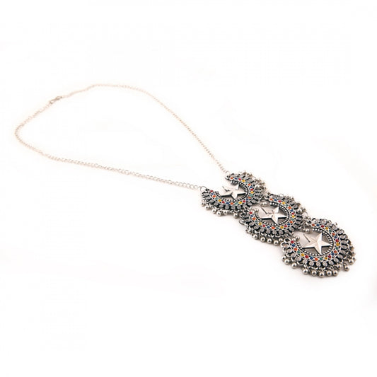 Afghani Tribal Antique Boho Oxidised Silver Necklace