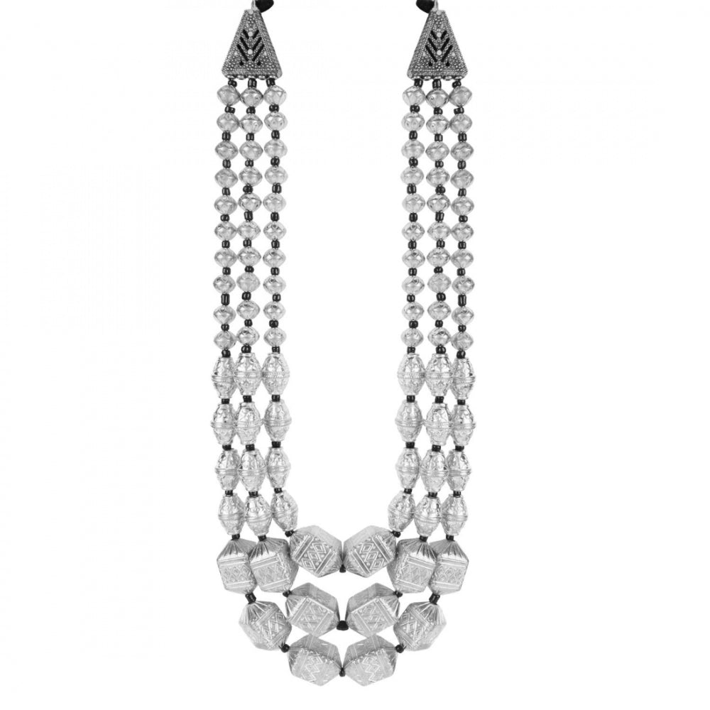 Afghani Designer Turkish Style Vintage Silver Oxidised Necklace