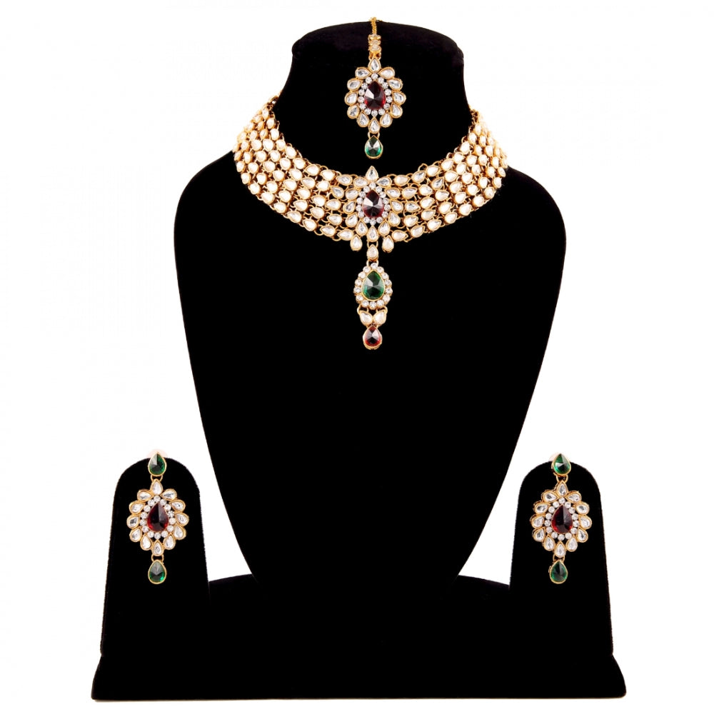 Designer Kundan Necklace Set with Earrings