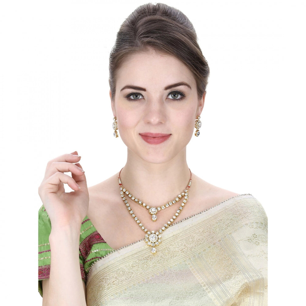 Traditional Gold Plated Kundan Necklace Set