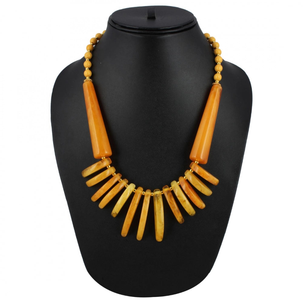 Yellow Beads Fashion Necklace