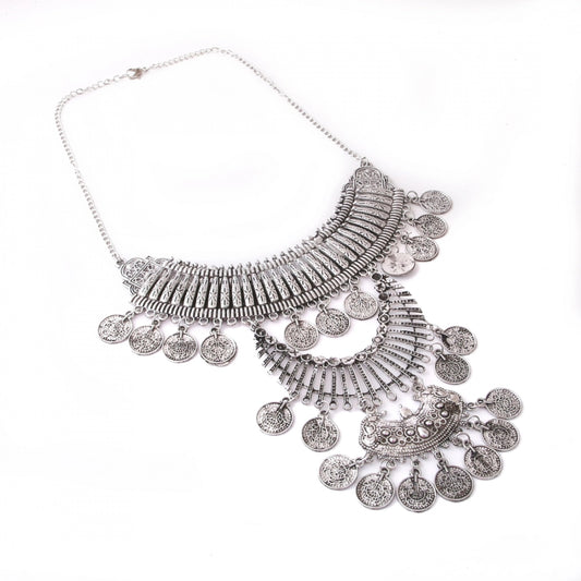 Afghani Designer Turkish Style Vintage Oxidised German Silver Tribal Necklace Pandeant Antique Jewellery Boho Gypsy