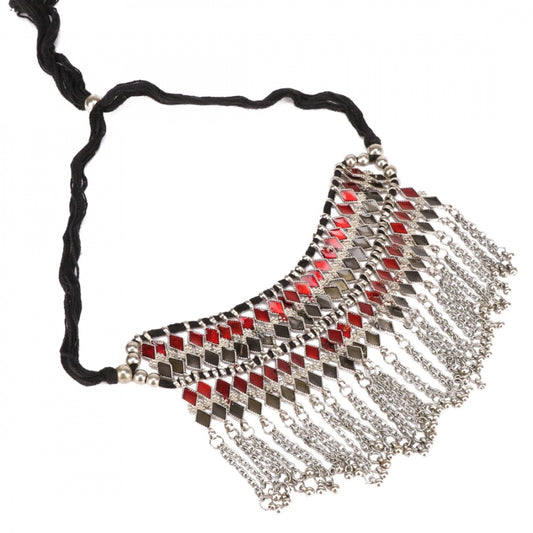 Afghani Designer Turkish Style Vintage Silver Oxidised Necklace