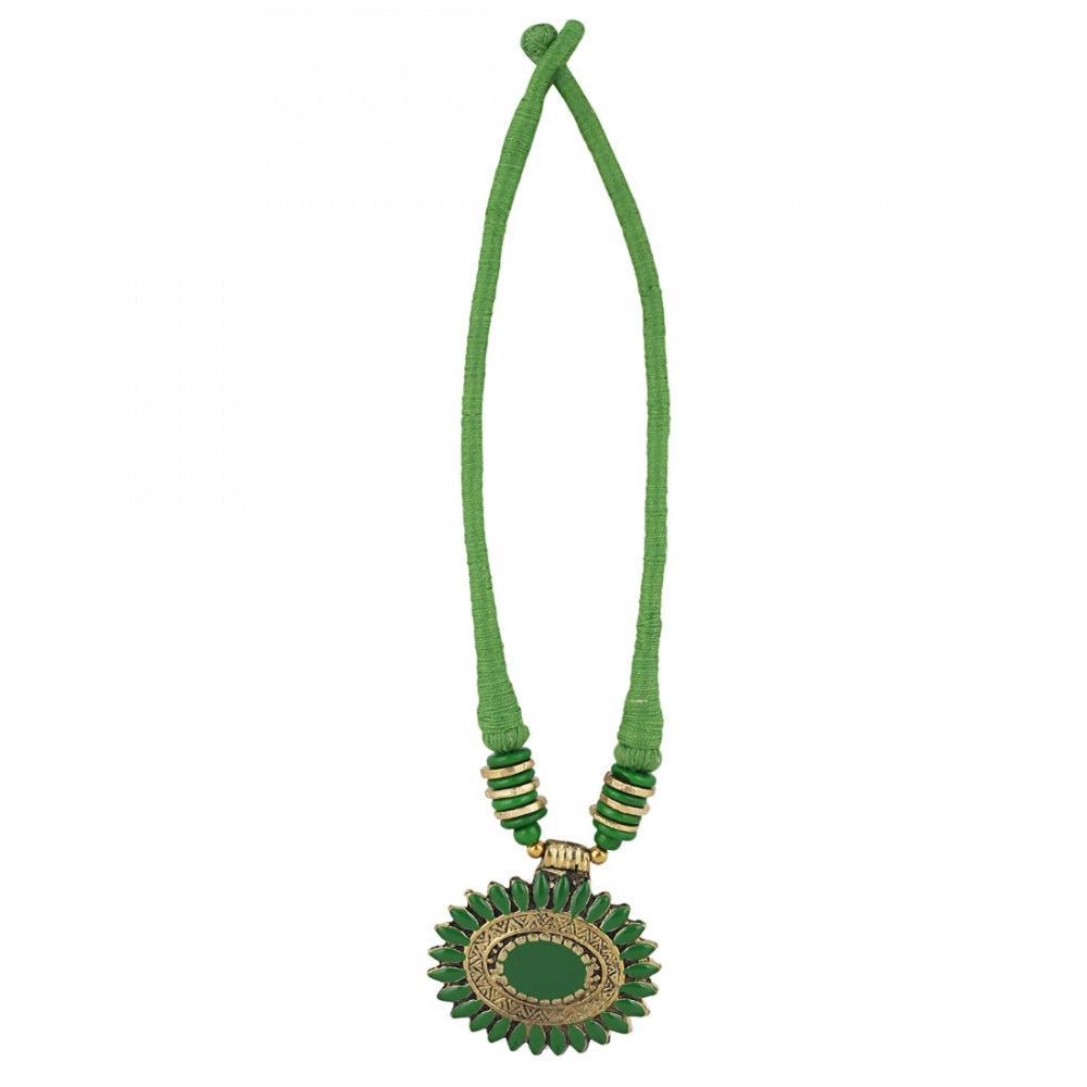 Green Color Designer Tibetan Style Fashion Necklace