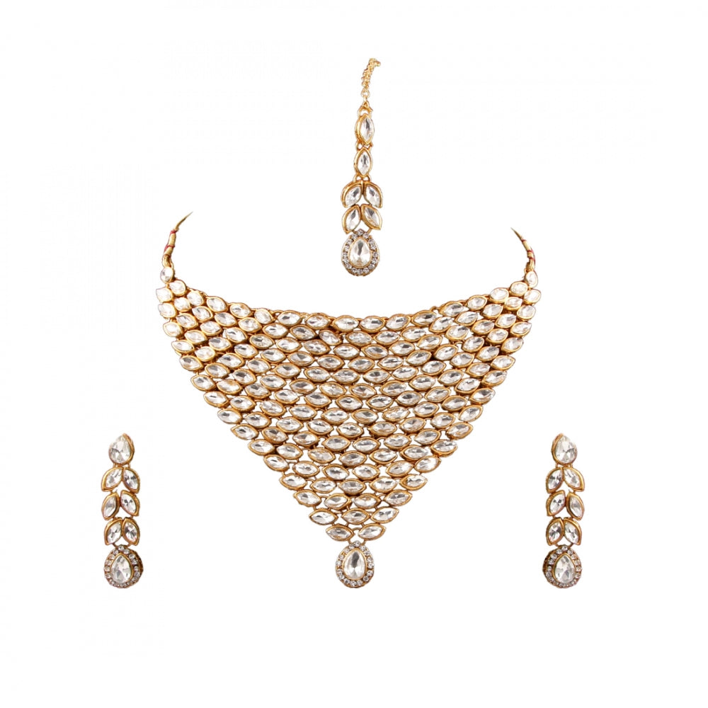 Traditional Gold Plated Kundan Necklace Set