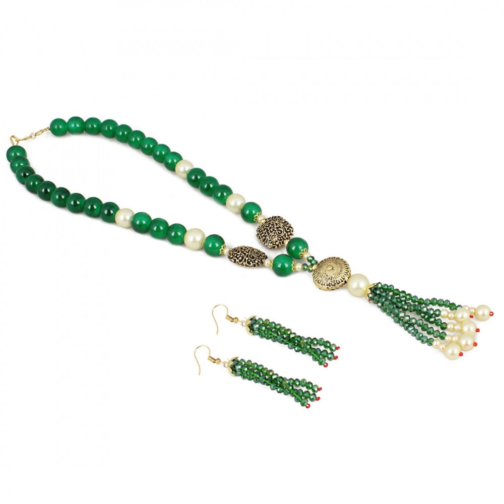 Designer Handmade Green Beads Traditional Necklace