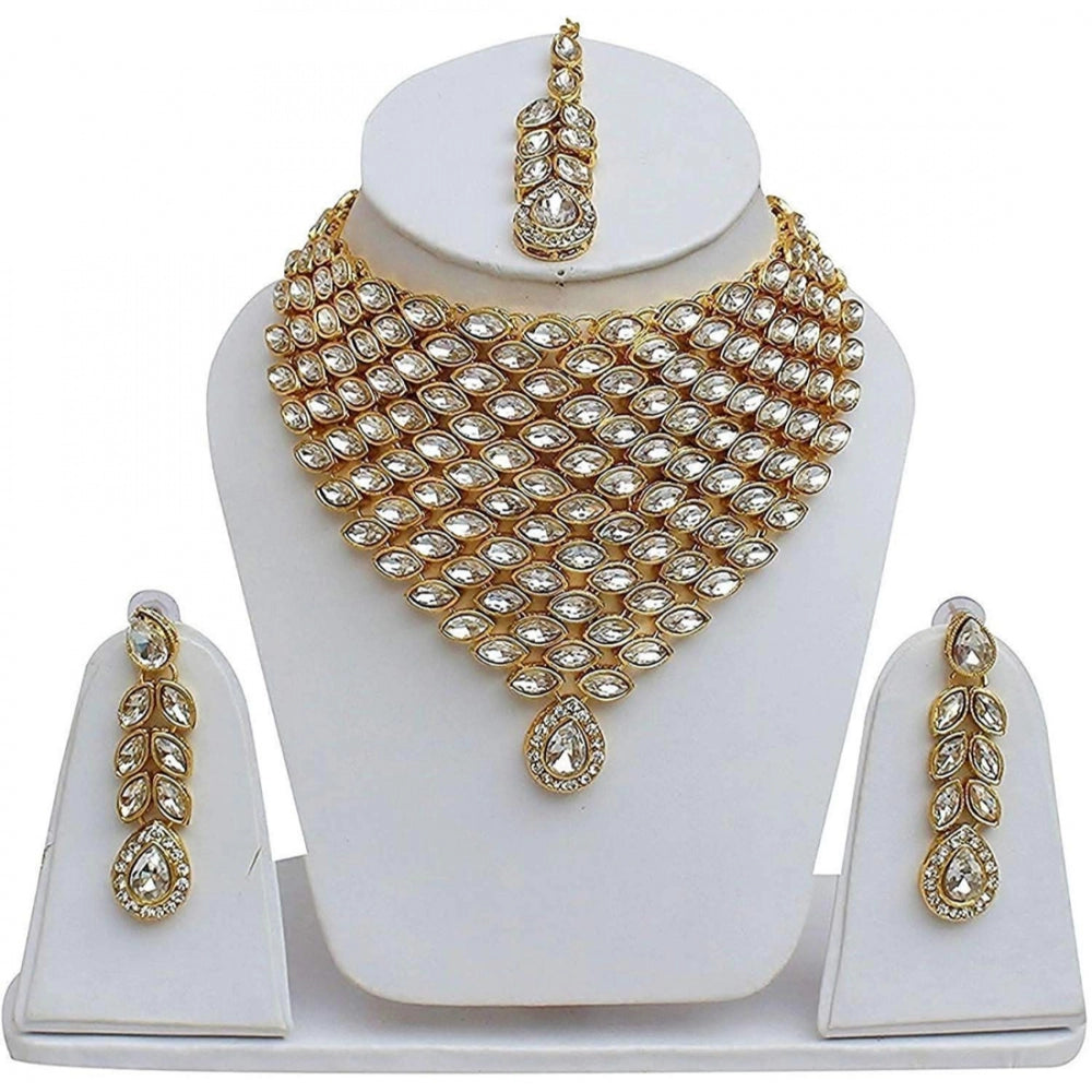 Traditional Gold Plated Kundan Necklace Set