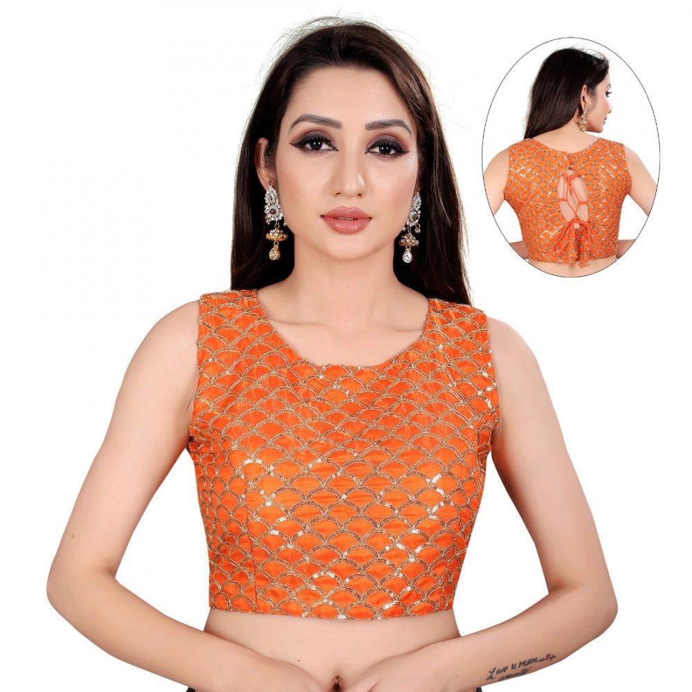 Amfyn Women's Satin Silk, Inner-Cotton Full Stitched Padded Blouse (Keri Fenta)