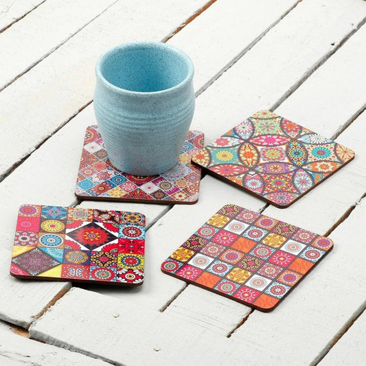 Wooden Coasters for Tea Coffee (Set of 4)