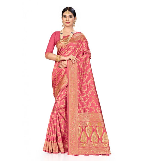 Fashion Women's Banarasi Silk Saree (Pitch, 5-6mtrs)