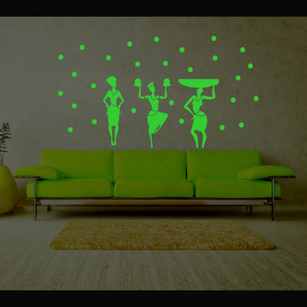 Amfyn Green Dancing Lady Radium Wall Sticker