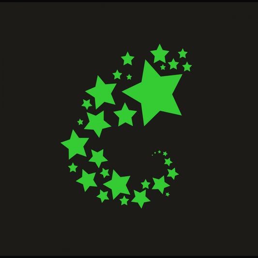 Amfyn Green Galaxy Of Stars With Moon Radium Wall Sticker