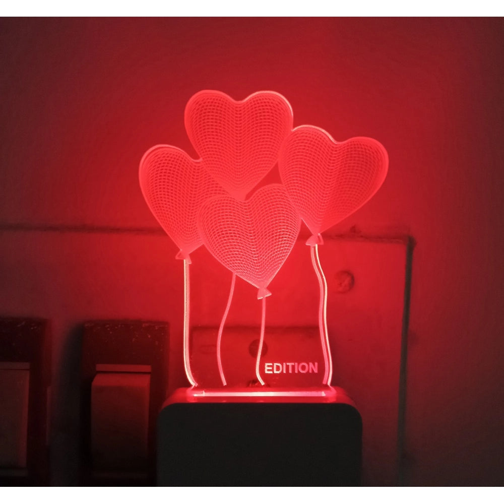 Amfyn Heart Balloons AC Adapter Night Lamp