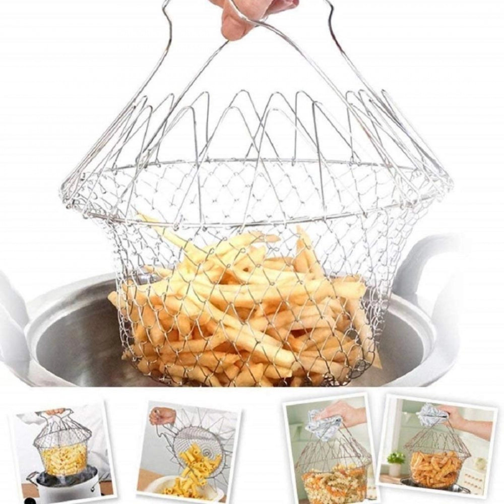 Amfyn Foldable Strainer Chef Basket (Color: Assorted)