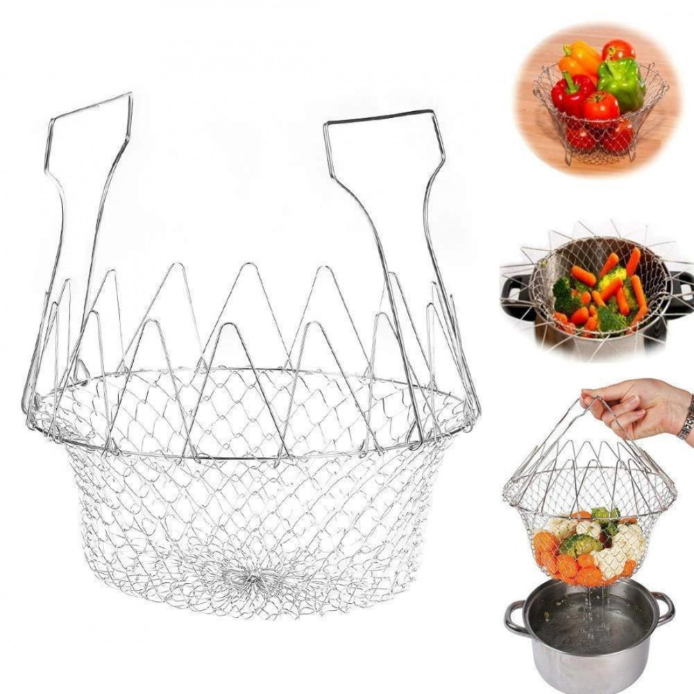 Amfyn Foldable Strainer Chef Basket (Color: Assorted)