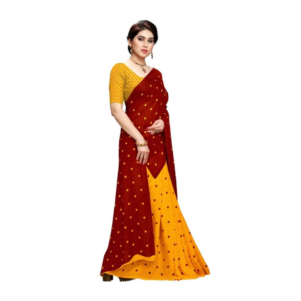 Amfyn Women's Georgette Saree(Red,5-6 Mtrs)