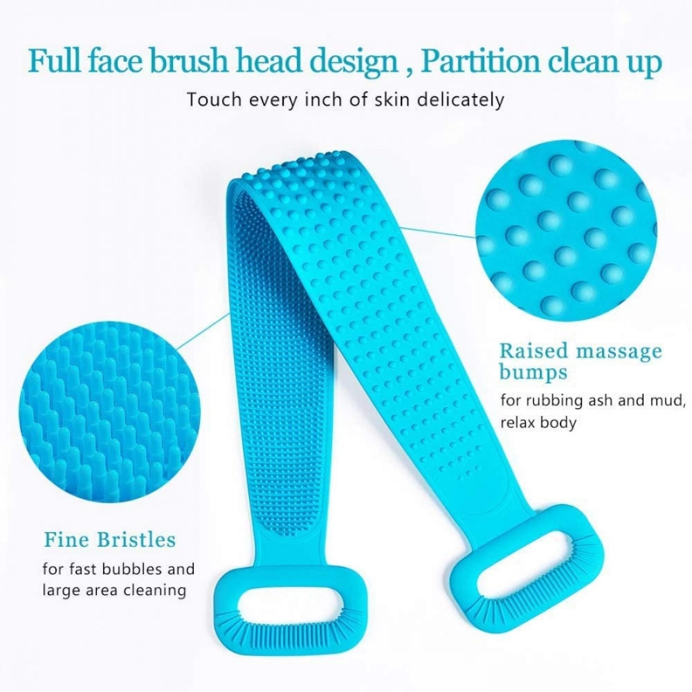 Amfyn Pack Of_2 Silicone Body Scrubber Belt (Color: Assorted)