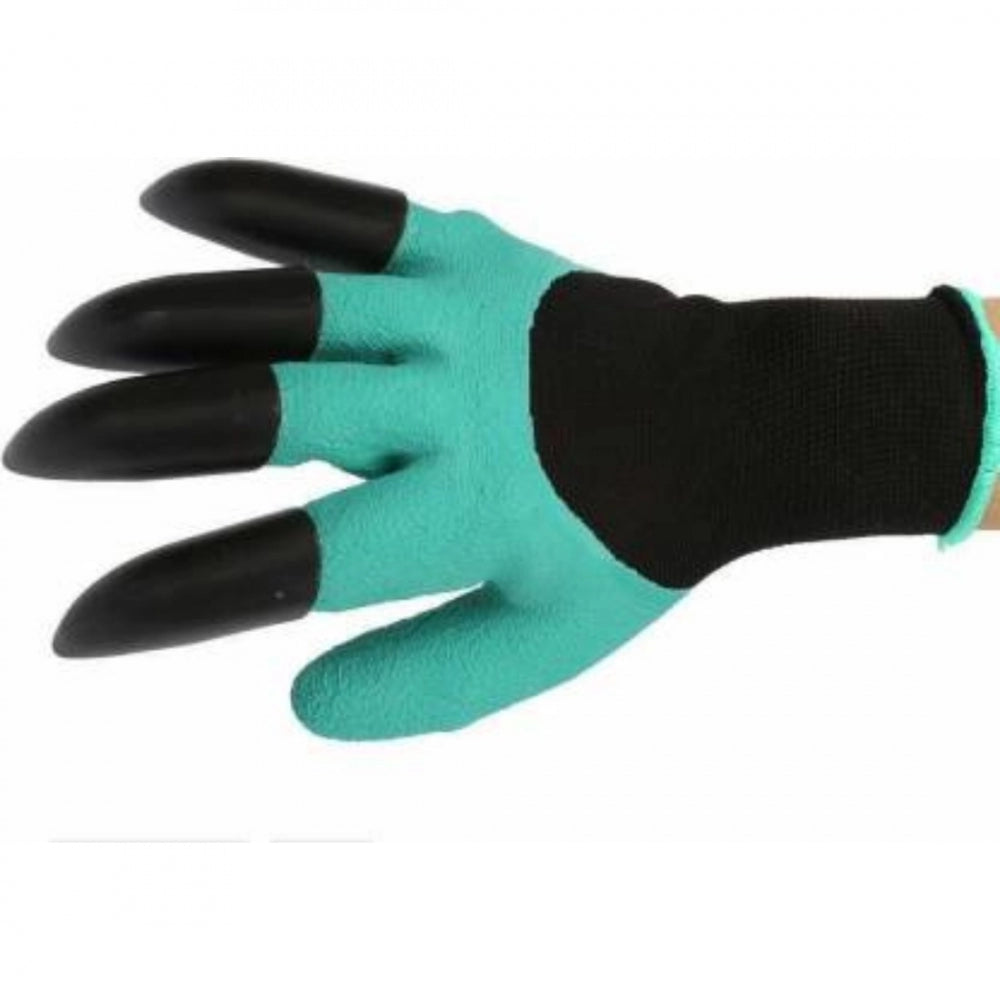 Fashion Pack Of_2 Heavy Duty Garden Farming Gloves Washable With Right Hand Fingertips Claws (Color: Assorted)