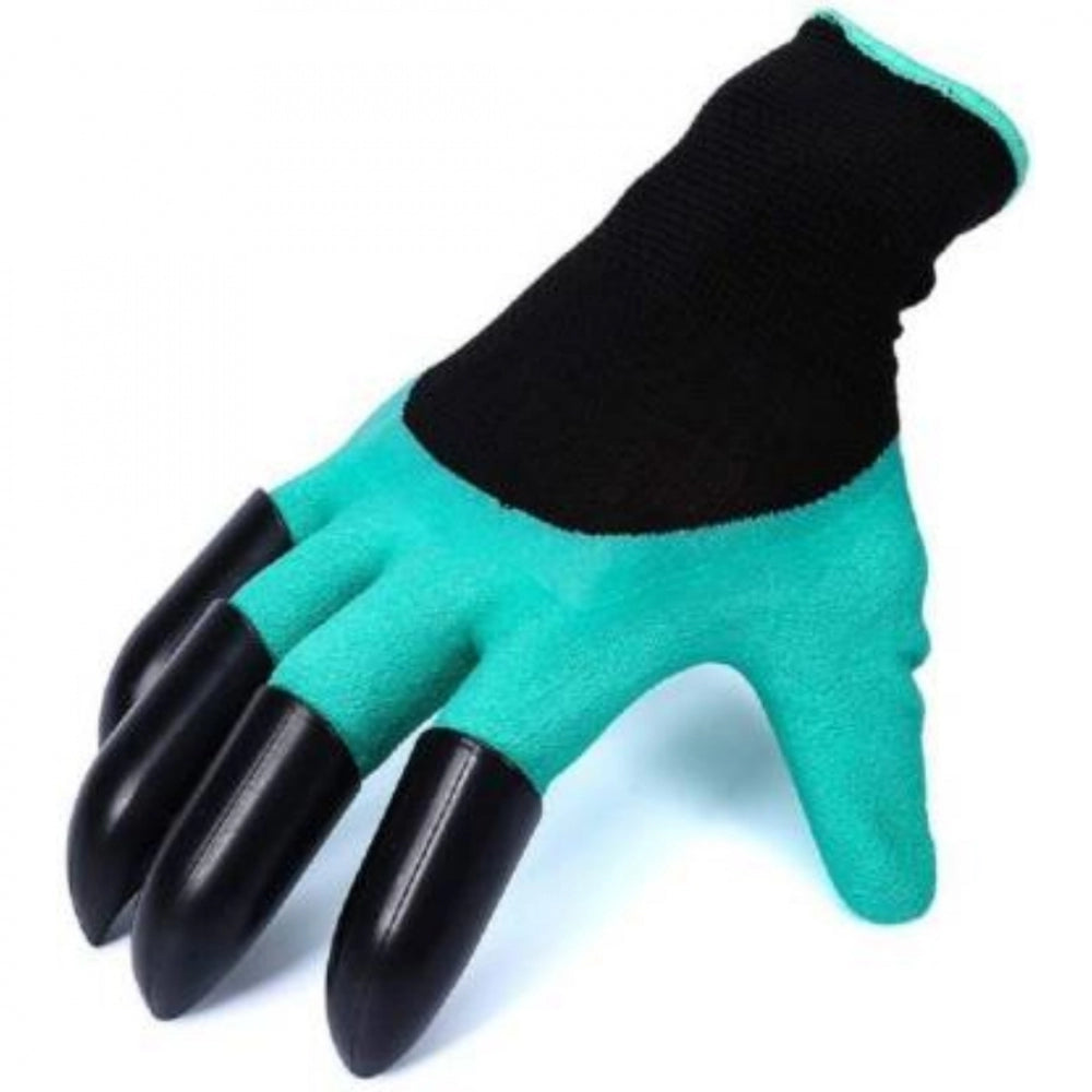 Fashion Pack Of_2 Heavy Duty Garden Farming Gloves Washable With Right Hand Fingertips Claws (Color: Assorted)