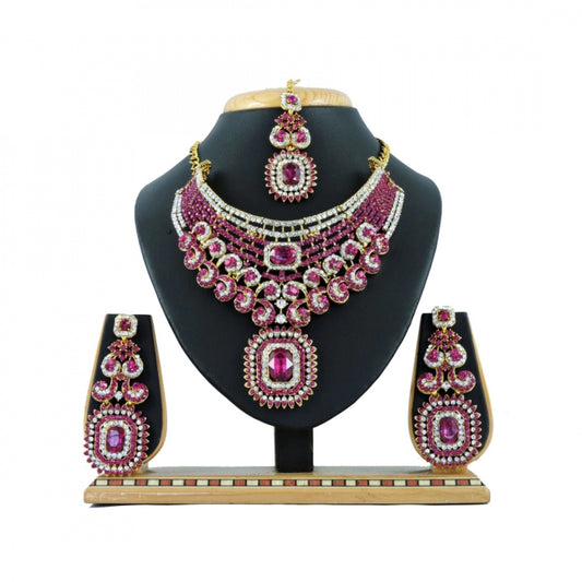 Fashion Women's Alloy Necklace set (Pink)