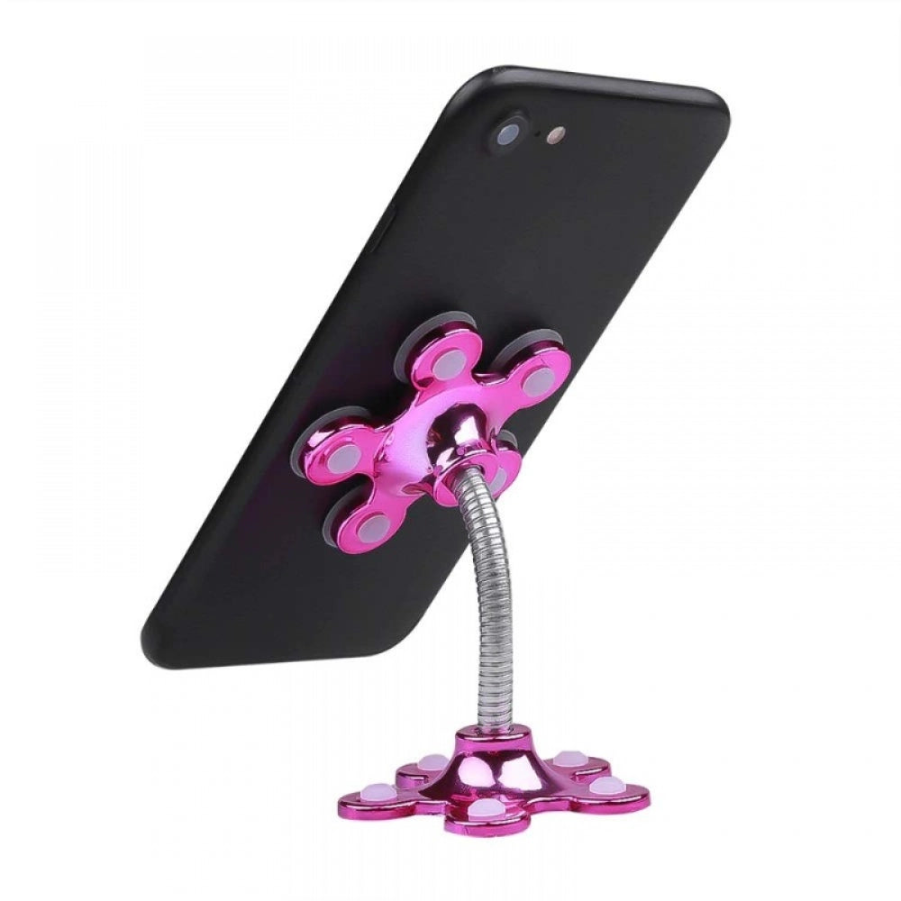 Amfyn Pack Of_5 Phone Sucking Stand Flower Shape Cell Phone Holder (Color: Assorted)