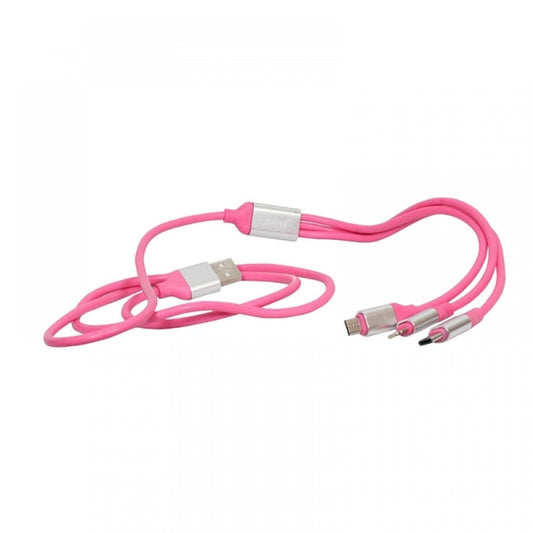 Amfyn Pack Of_2 Colorful Multi Charger Cable 3 In 1 Cable Sp_32 (Color: Assorted)