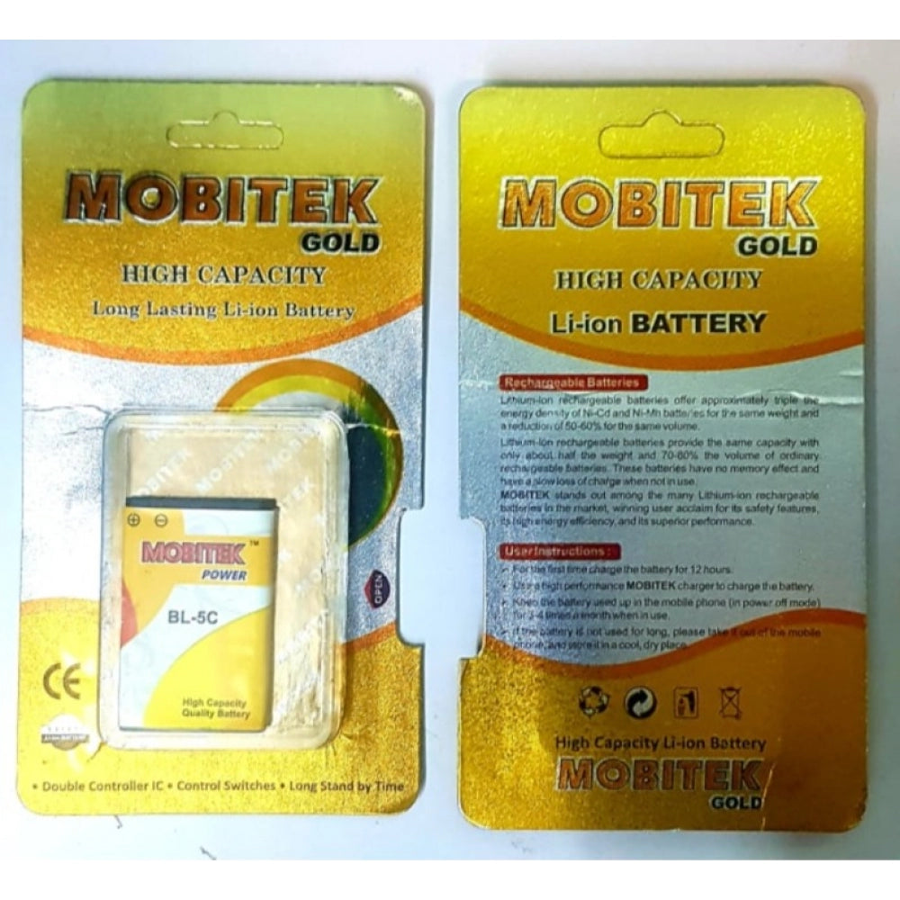 Amfyn Pack Of_2 Mobitek 5C Battery (Color: Assorted)